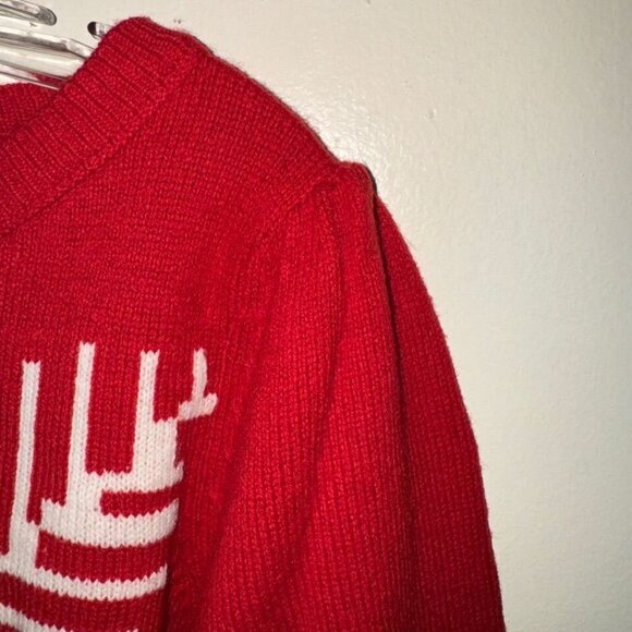 Women's Sundance Red Snowflake Wool Blend Sweater Size M - Picture 7 of 10